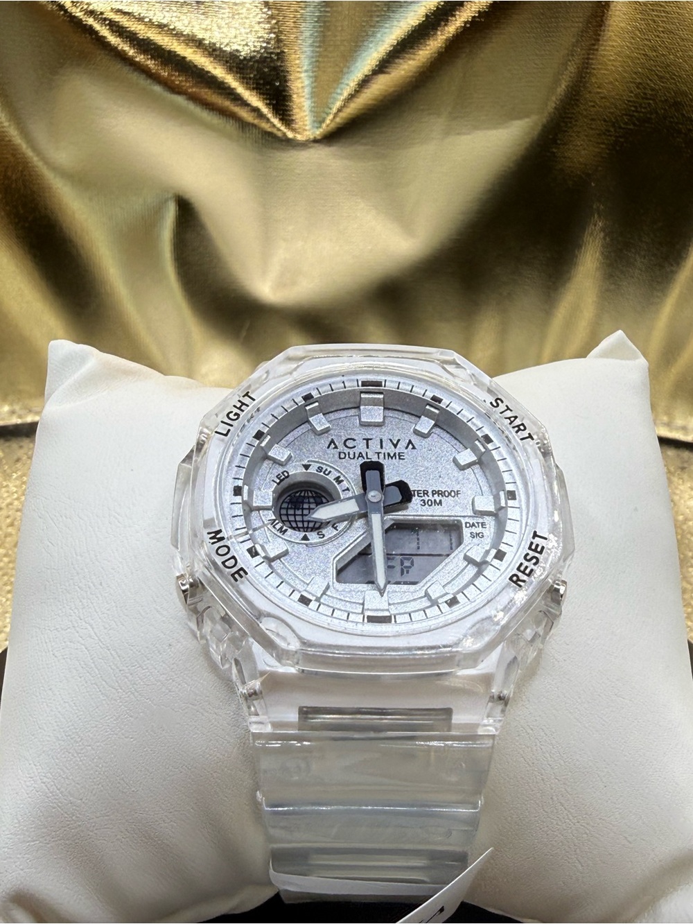 Activa Clear/Transparent Dual Time Women's Watch